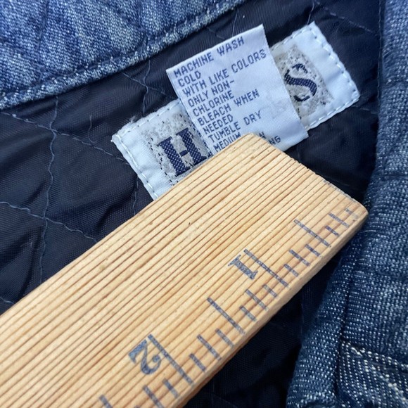 Vintage 80s 90s Haiks Quilted Denim Button Up Vest plus size 2X Autumn AJMC pin - Picture 9 of 13